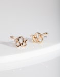 Goldair Gold Snake Stud Earrings