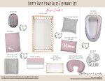 Cot Duvet Bedding Dotty Dust Pink Ellie Elephant Set