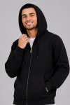 Mens Brushed Cotton Fleece Zip-up Fitness Everyday Hoodie