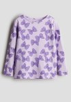 Printed Jersey Top - Light Purple & Bows