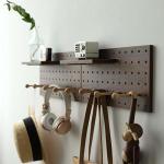 Xaomlp Wooden Pegboard Modular Display Organization Storage Wall Hooks Shelf Colorwalnut