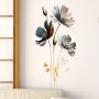 3D Floral Embossed Wall Decals - Self-adhesive Removable Vinyl Stickers For Living Room Bedroom Entryway & Bathroom Decor