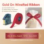 NB718 - - N1 - Satin Ribbon Set Package - 14MMX5.1M - Gold On Wine Red