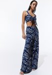 Knot-detail Cropped Top - Blue