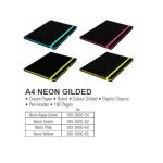 A4 Journal Black-neon Aqua Green