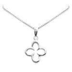 925 Sterling Silver Four-leaf Clover Necklace For Women Sterling Silver Open Clover Necklace Good Luck Charm Minimalist Necklace