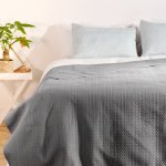 Classic Embossed Bed Cover Grey - Super King 250X270CM