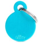 Myfamily Small Round Pet Id Tag - Aluminium Light Blue Waggs Online Pet Shop