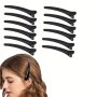 12pcs Solid Color Frosted Duckbill Hair Clips Set Simple Vintage Style Side Clip Salon Styling Accessories For Hair Management And Sectioning