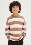 Cotton On The Essential Long Sleeve Tee - Taupy Brown vanilla Stripe