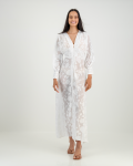 Button Front Dress In White - M