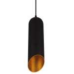 Flute Tube Pendant Light Black And Gold