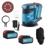 Cordless Orbital Sander 21V 125MM With 2 Batteries & Dust Bag