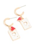 Goldair Gold Heart Card Huggie Earrings