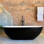 Octavo Polished White / Midnight Quartz Freestanding Bath + Basin Combo