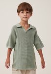Cotton On Preston Knit Polo - Deep Sage