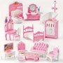 Dolls House 1:12 Miniature Kitchen Bedroom Bathroom Playset Simulated Play House Indoor Furniture And Accessories Toys Fun Christmas And Birthday Gift