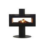 B4 Double Sided On Rotatable Pedestal Closed Combustion Freestanding Fireplace