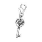 C801 - 925 Sterling Silver Key Charm Dangle