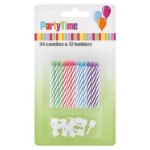 Party Time 24 Candles & 12 Holders