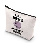 Bdpwss Hippo Makeup Bag Hippo Lover Gift Hippopotamus Gift I Like Hippos And Maybe 3 People Hippo Theme Inspirational Gift I Lik