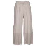 Crochet Border Linen Pant - Stone L xl