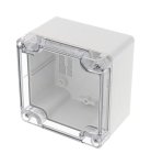 1554E2GYCL Heavy Duty Polycarbonate Enclosure 90X90X60MM Grey Clear Lid
