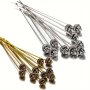 10pcs Retro Silver Golden 54mm Head Pins Classical Long Headpins Metal Wire Needle Head Pins For DIY Charm Crafts Women Jewelry Making Accessories