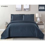 Simon Baker - Istanbul Quilted Bedspread - Denim Various Sizes - Three Quarter - 180CM X 250CM + 1 Pillowcase 50CM X 70CM +
