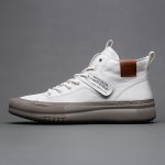 Men's High Top Skate Shoes Non Slip Trendy Lace Up Comfy Sneakers All Season Traveling Walking Comfy