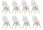 8 X Wooden Leg Chairs - White