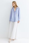 Cotton Shirt - Light Blue striped