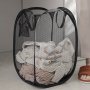 Extra-large Pop-up Laundry Hamper With Handle - Foldable Mesh Basket For Clothes Toys & Towels Storage - Space-saving Design