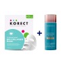 Total Protection Face Shield Flex Medium SPF50 55ML + Korect Triglowfusion Bio Collagen Face Mask + Free Neck Mask 2-PIECE Treatment Set Bundle