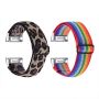 Woven Nylon Strap For Fitbit Charge 5- Leopard + Rainbow Combo