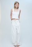 Cropped Smocked Top - White