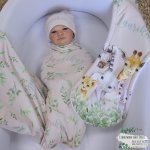 Wrap Set Swaddle Set Soft Leaf Safari Beige Background
