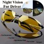 Night Vision Glasses For Women Men Outdoor Sports Semi Rimless Driver Anti-Glare For Night Driving Fashion Glasses