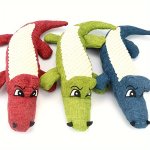 1PC Cute Crocodile Design Pet Grinding Teeth Squeaky Plush Toy Chewing Toy For Dog Interactive Supply