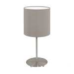 Pasteri Metal And Fabric Table Lamp Taupe White - White