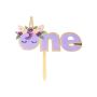 One Unicorn Cake Topper Purple Gold