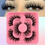 3 10 Pairs Fluffy Eyelashes Thick Faux Mink False Eyelashes Wispy Natural Look Eyelashes