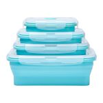 Silicone Foldable Leakproof Food Storage Containers Lunch Boxes - 4 Pack