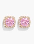 Goldair Gold Pink Cubic Zirconia Stud Earrings