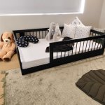 Montessori Bed Black Single Bed Size Wi Range
