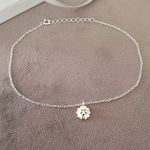 C702-C43326 - 925 Sterling Silver Flower Ankle Chain 25CM Includes 3CM Extension