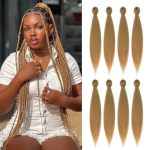 Rosdina Pre-stretched Braiding Hair - 30 Inch Yaki Texture 8 Packs Blonde Super Long For Twist Or Box Braids Synthetic Braiding