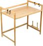 Bamboo Microwave Shelf 2-TIER Oven Rack With Hooks 22X14X16.5IN
