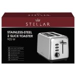 STELLAR Stainless Steel 2 Slice Toaster 925 W