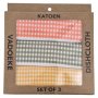Cotton Kitchen Towels Checked Colors 3 Piece